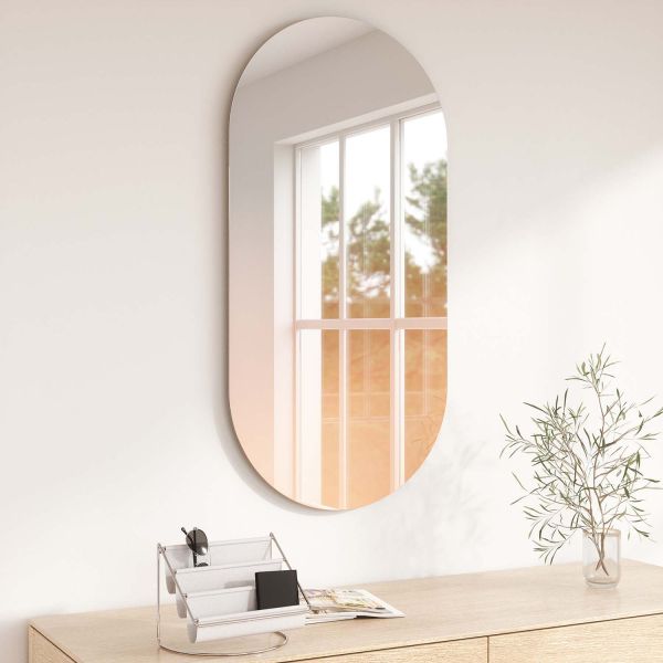 Miroir ovale effet brumeux rosé 45 x 91 cm Misto - 8