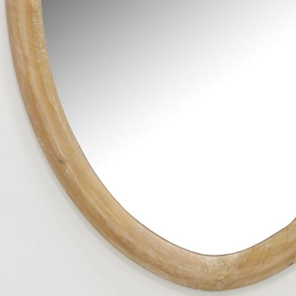 Miroir ovale en bois naturel - AUB-6303