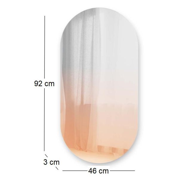 Miroir ovale effet brumeux rosé 45 x 91 cm Misto - 9