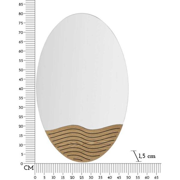 Miroir ovale en mdf Lines 50 x 1.5 x 80 cm - MAU-0366