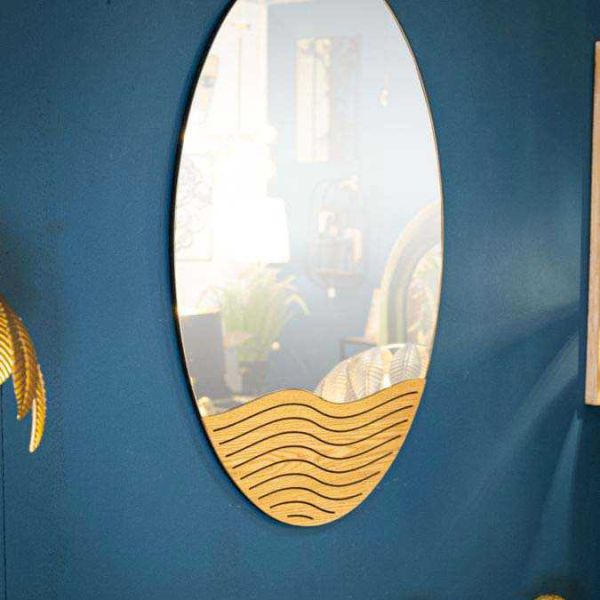 Miroir ovale en mdf Lines 50 x 1.5 x 80 cm - MAURO FERRETTI