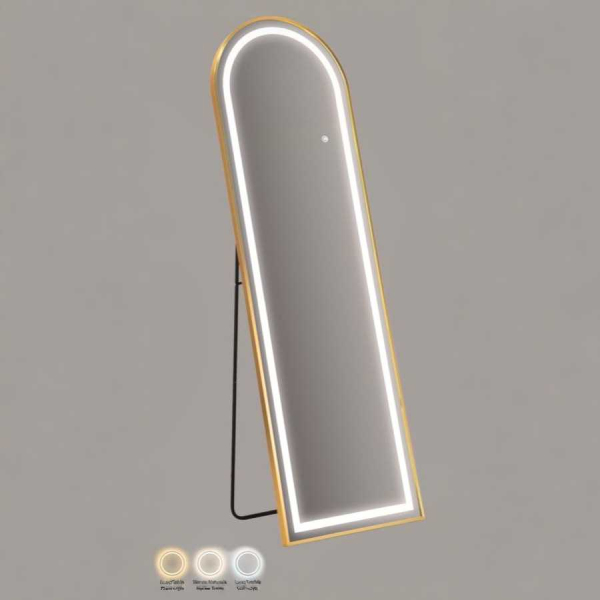 Miroir sur pieds avec bandeau led 3 couleurs Marcia - 8