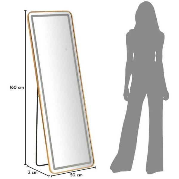 Miroir sur pieds avec bandeau led 3 couleurs Marcia - MAU-0793