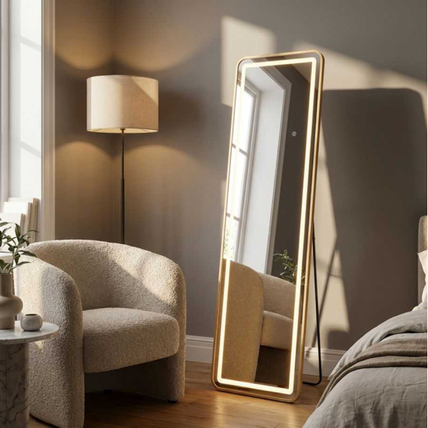 Miroir sur pieds avec bandeau led 3 couleurs Marcia - MAURO FERRETTI