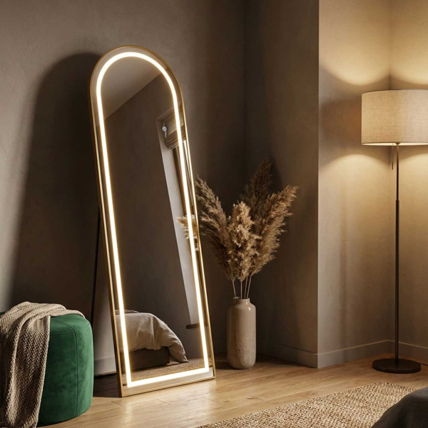 Miroir sur pieds avec bandeau led 3 couleurs Marcia - MAURO FERRETTI