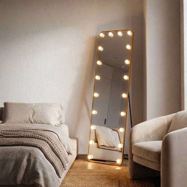 Miroir sur pieds avec led 3 couleurs Hollywood - MAURO FERRETTI