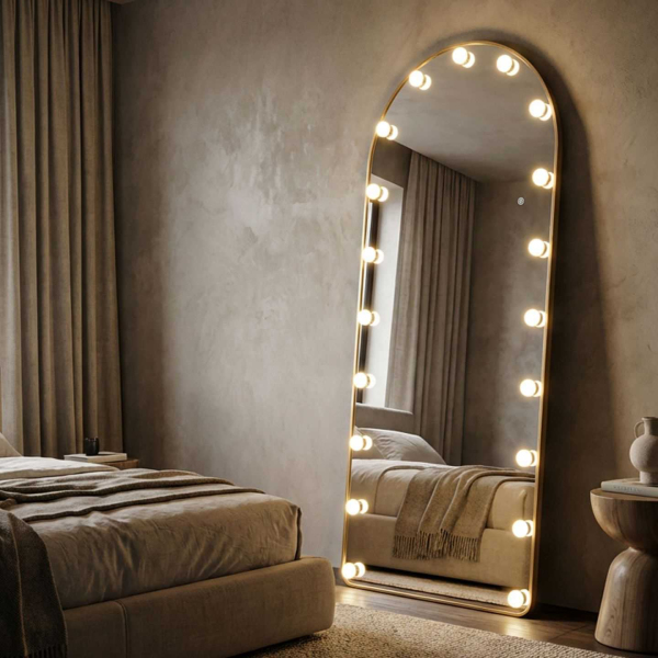 Miroir sur pieds avec led 3 couleurs Hollywood - MAURO FERRETTI