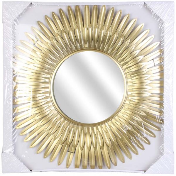 Miroir plumes en métal doré 53 cm - 6