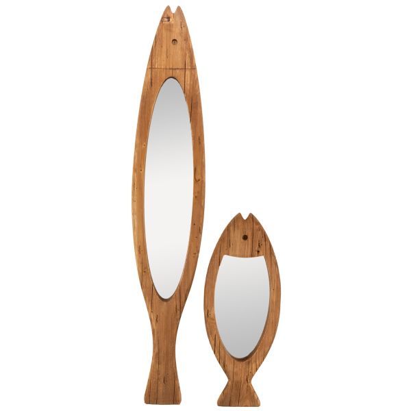 Miroir poisson en bois recyclé - 5