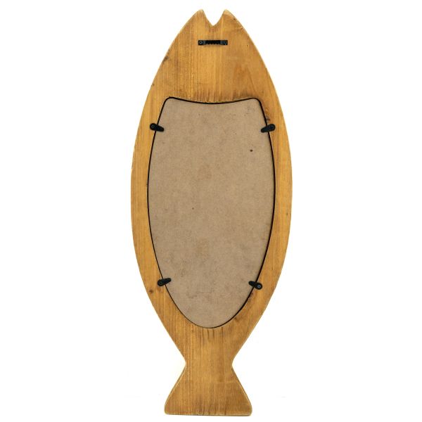 Miroir poisson en bois recyclé - AUB-6686