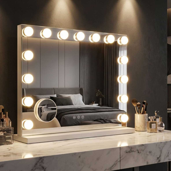 Miroir à poser avec led 3 couleurs Hollywood  55 x 14 x 43 cm - MAURO FERRETTI