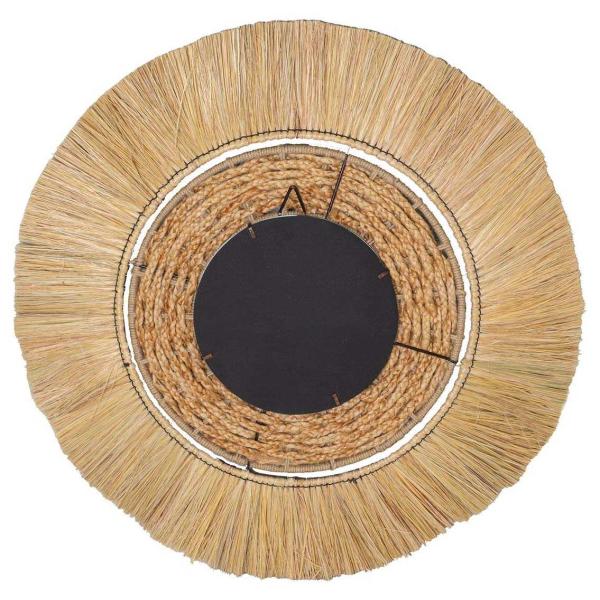 Miroir en raphia et jute 77 cm - ANT-0951