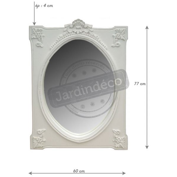Miroir rectangulaire blanc - AUB-3210