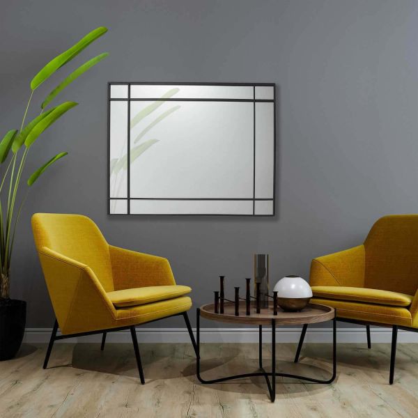Miroir rectangulaire en métal Art déco 93 x 2 x 73 cm - 5