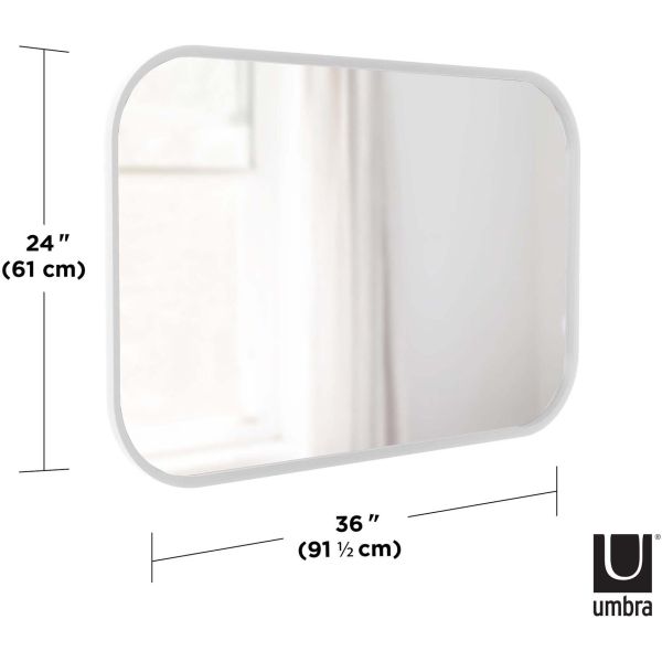 Miroir rectangulaire rebord caoutchouc 61 x 91 cm Hub - UMB-0602