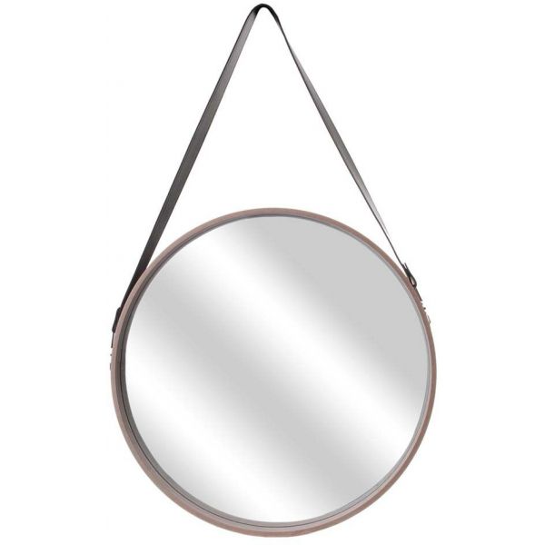 Miroir rond avec anse en PU Barber