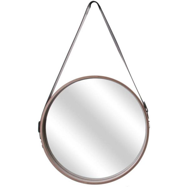 Miroir rond avec anse en PU Barber