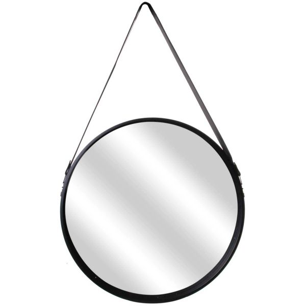 Miroir rond 50 cm avec anse en polyuréthane