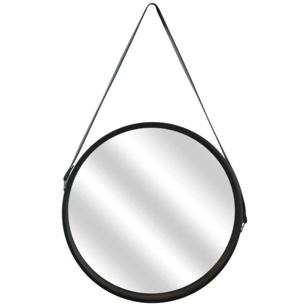 Miroir rond 40 cm avec anse en polyuréthane