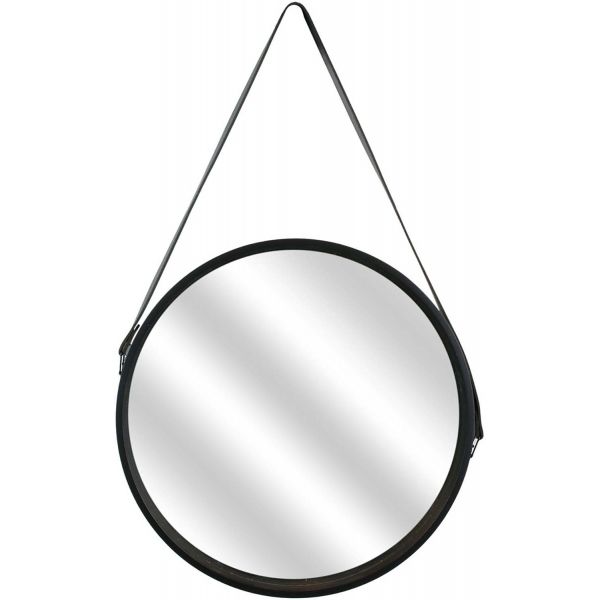 Miroir rond avec anse en PU 40 cm