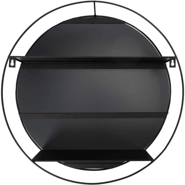 Miroir rond avec étagère en fer 45 cm - CMP-4366