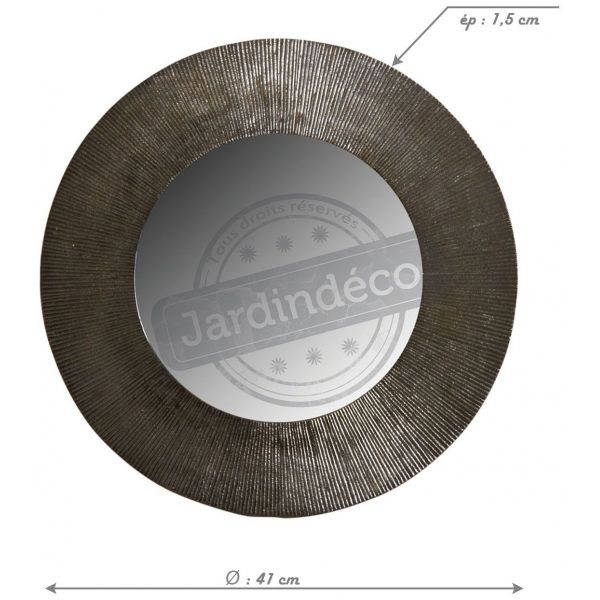 Miroir rond métal zinc antique - AUBRY GASPARD