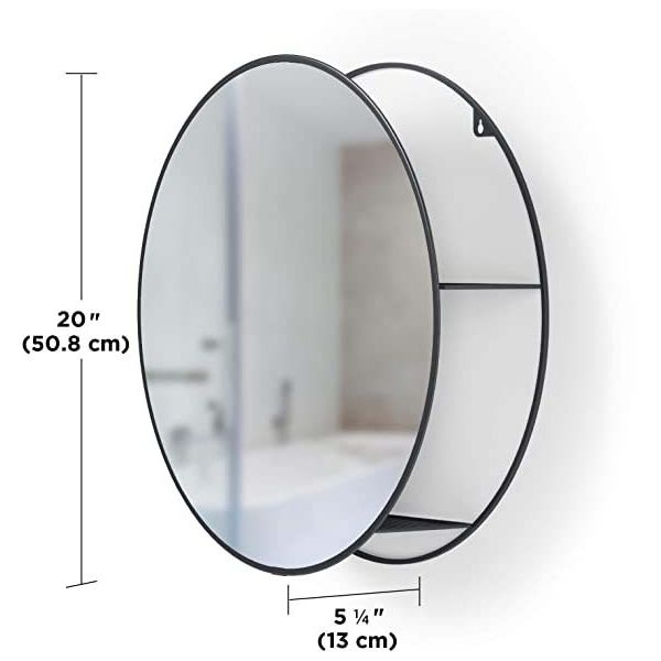 Miroir rond avec rangement intégré Cirko - UMB-0476
