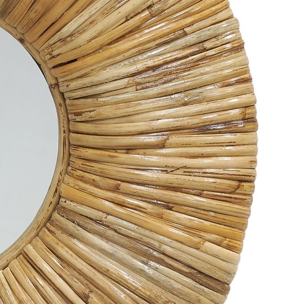 Miroir rond en rotin naturel - AUB-5058