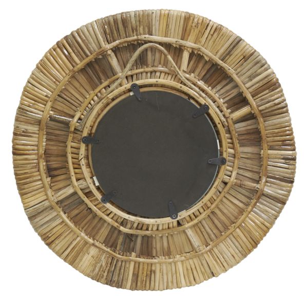 Miroir rond en rotin naturel - 125