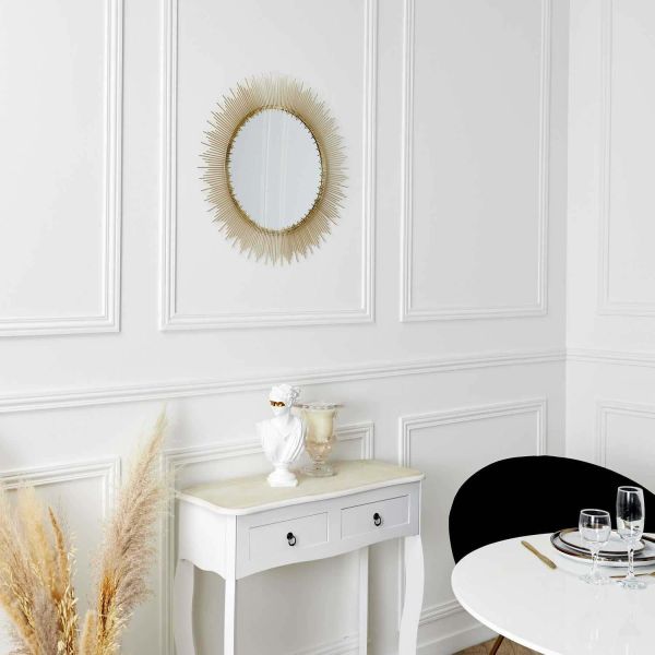 Miroir soleil en métal doré 60 cm - THE HOME DECO FACTORY