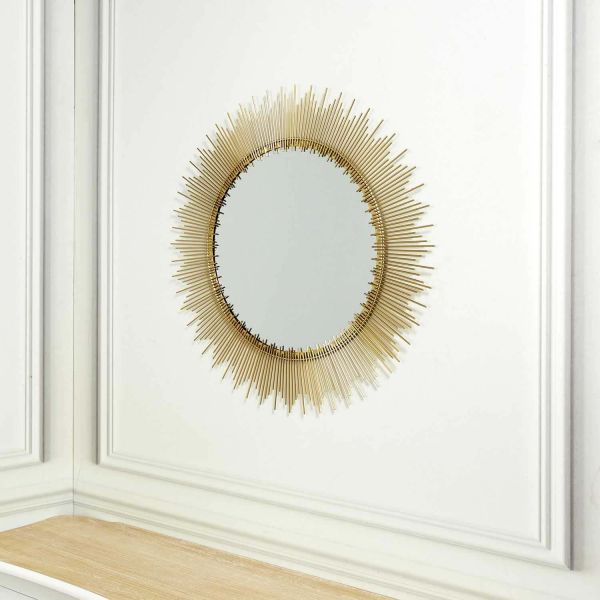 Miroir soleil en métal doré 60 cm - CMP-4320