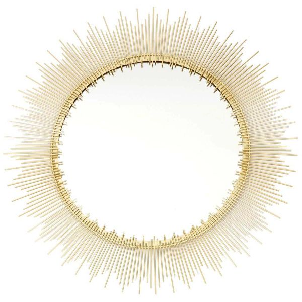 Miroir soleil en métal doré 60 cm