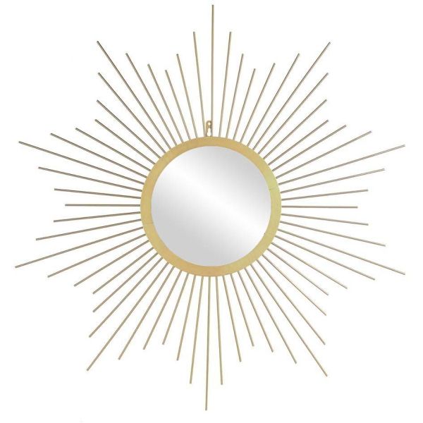 Miroir soleil en métal doré 66 cm