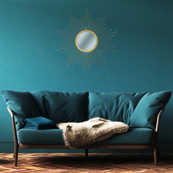 Miroir soleil en métal doré 66 cm - THE HOME DECO FACTORY