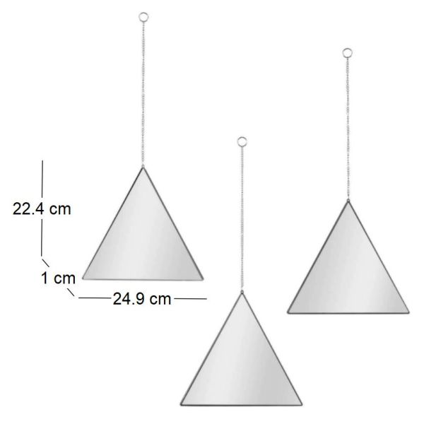 Miroir suspendu Triangle noir Louxor (Lot de 3) - 5