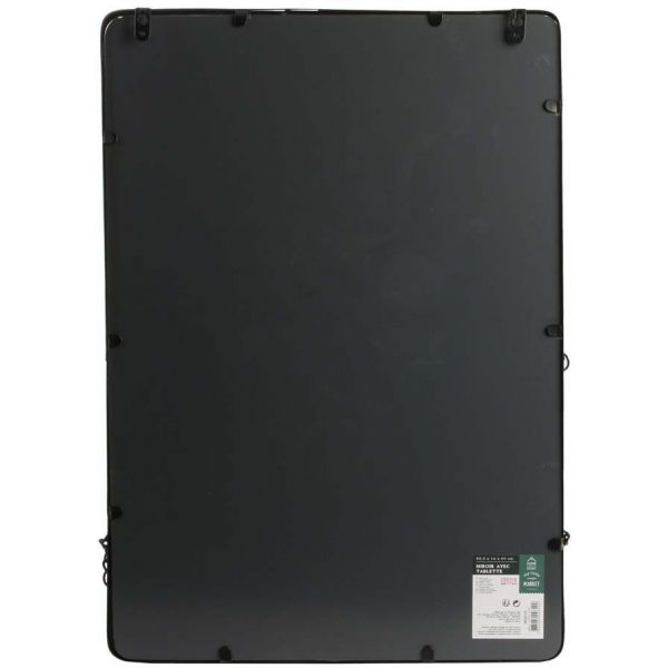 Miroir avec tablette et chainettes en métal noir 50 cm - CMP-1079