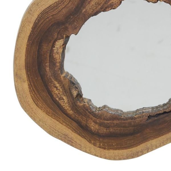 Miroir rond en teck naturel - AUB-5906