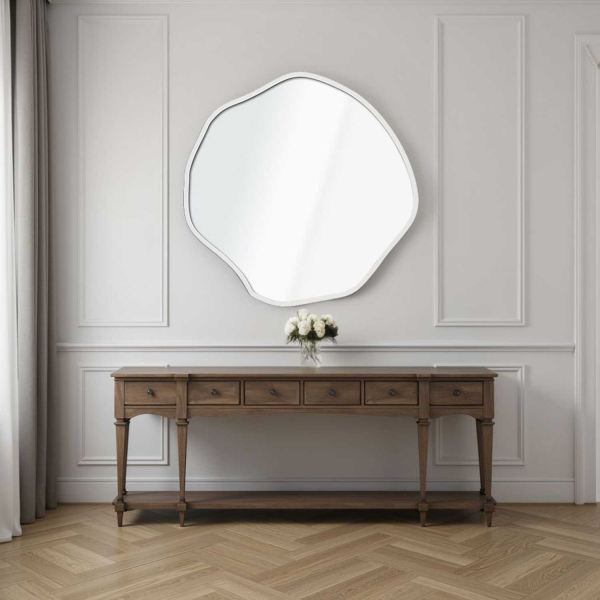 Miroir en verre et MDF 40 x 40 cm Bowed - HANAH HOME