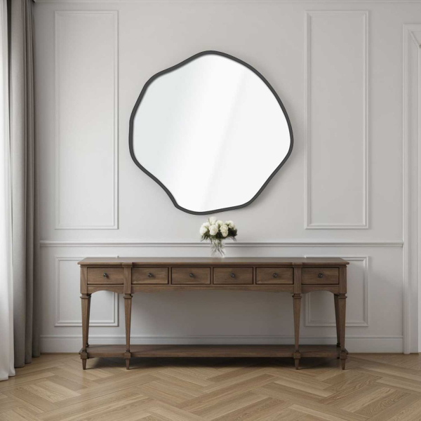 Miroir en verre et MDF 40 x 40 cm Bowed - HANAH HOME