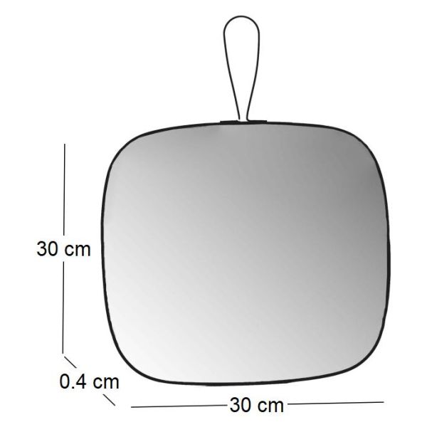 Miroir en verre et métal noir James - AMA-4973