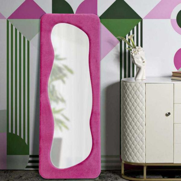 Miroir en verre et tissu Theodor 60 x 4 x 160 cm - MAURO FERRETTI