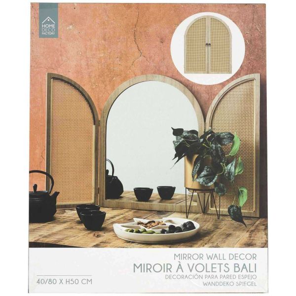 Miroir à volets en mdf et canage Bali - 29,90