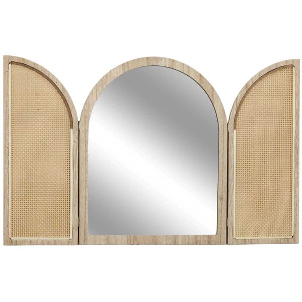 Miroir à volets en mdf et canage Bali