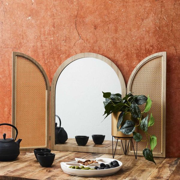 Miroir à volets en mdf et canage Bali - THE HOME DECO FACTORY