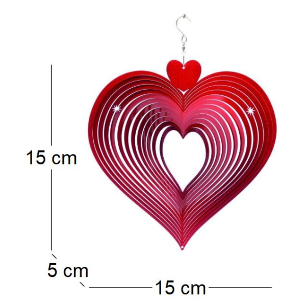 Mobile à vent coeur rouge - TWS-0112