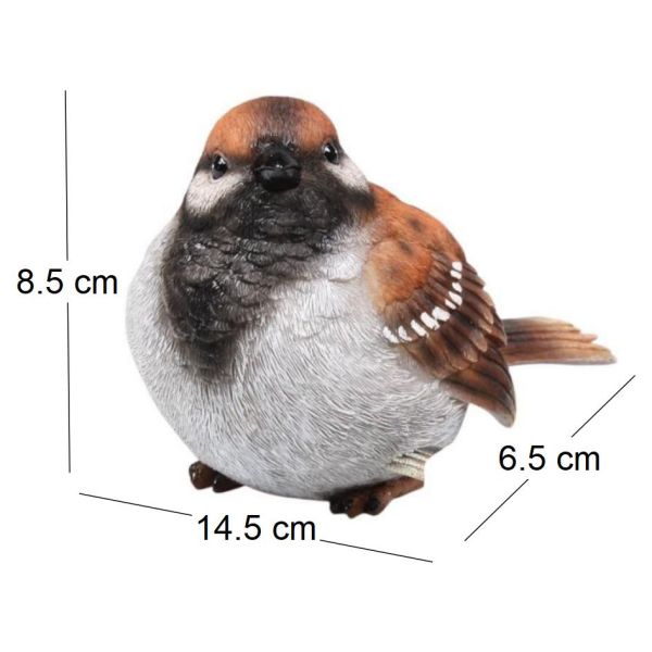 Moineau debout en résine - 5