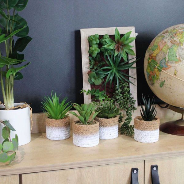 Monstera artificiel pot en céramique 50 cm - 5