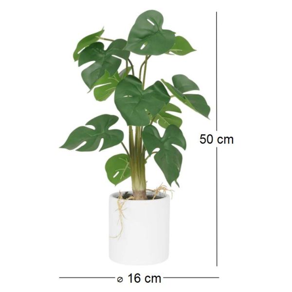 Monstera artificiel pot en céramique 50 cm - 6