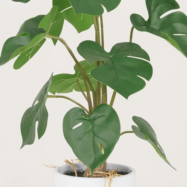 Monstera artificiel pot en céramique 50 cm - LIGNE DECO