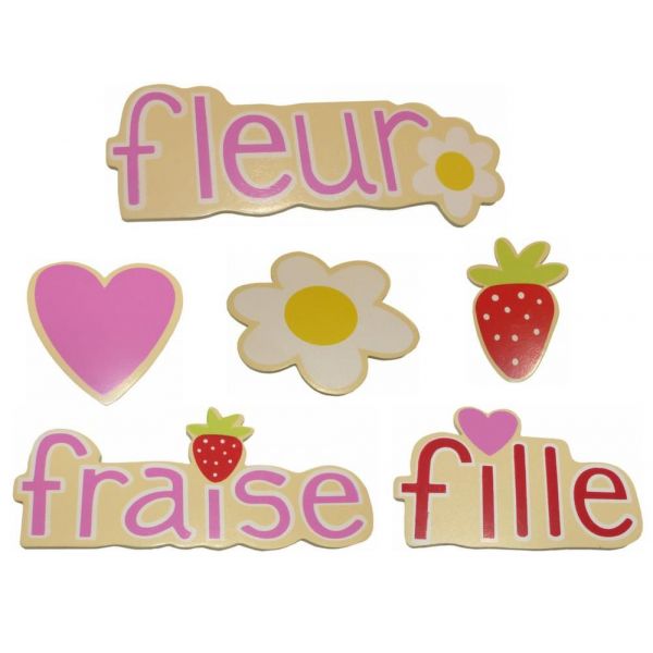 Motifs en bois Fraise (Lot de 6)